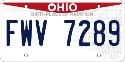 OH license plate FWV7289