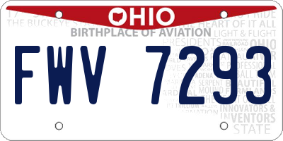 OH license plate FWV7293