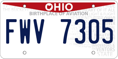 OH license plate FWV7305