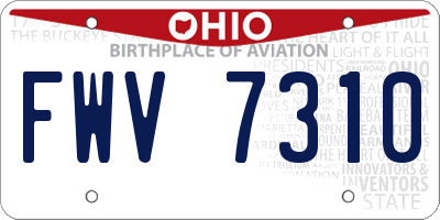 OH license plate FWV7310