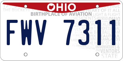 OH license plate FWV7311