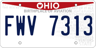 OH license plate FWV7313