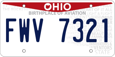 OH license plate FWV7321
