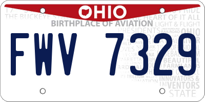 OH license plate FWV7329