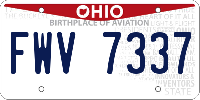 OH license plate FWV7337
