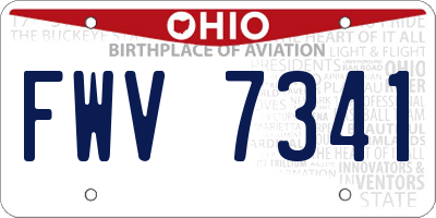 OH license plate FWV7341