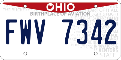 OH license plate FWV7342