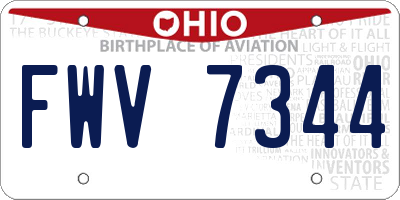 OH license plate FWV7344