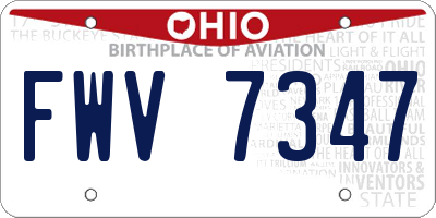 OH license plate FWV7347