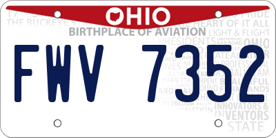 OH license plate FWV7352