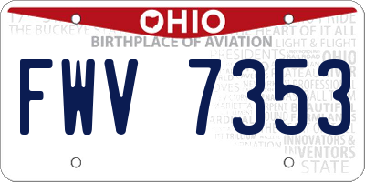 OH license plate FWV7353