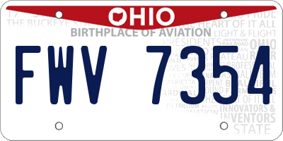 OH license plate FWV7354