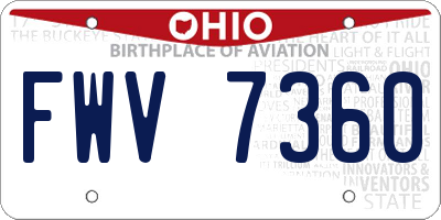 OH license plate FWV7360