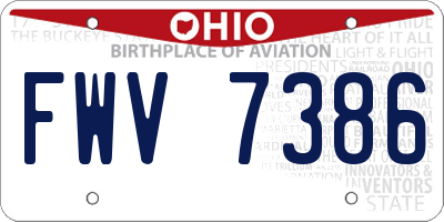OH license plate FWV7386