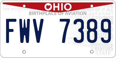 OH license plate FWV7389