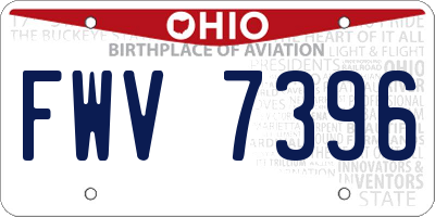 OH license plate FWV7396