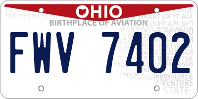 OH license plate FWV7402