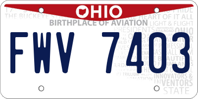 OH license plate FWV7403