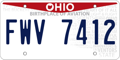 OH license plate FWV7412