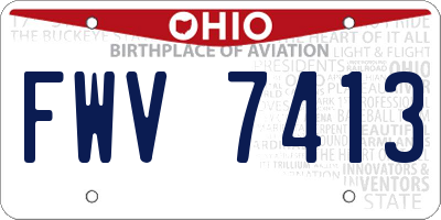 OH license plate FWV7413