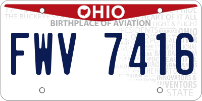 OH license plate FWV7416
