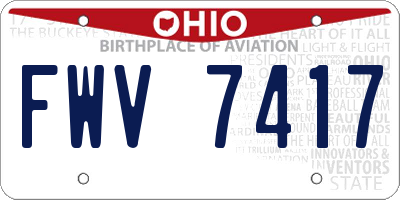 OH license plate FWV7417