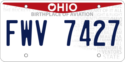 OH license plate FWV7427