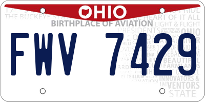 OH license plate FWV7429
