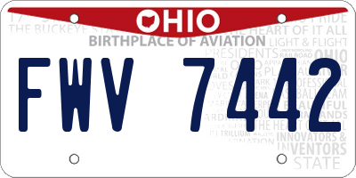 OH license plate FWV7442
