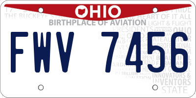 OH license plate FWV7456