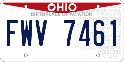 OH license plate FWV7461