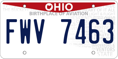 OH license plate FWV7463