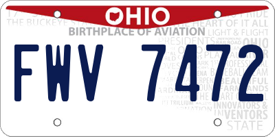 OH license plate FWV7472