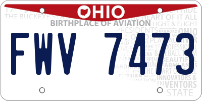 OH license plate FWV7473