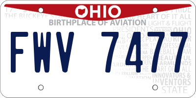 OH license plate FWV7477