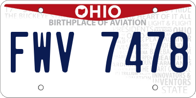 OH license plate FWV7478