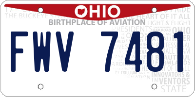 OH license plate FWV7481