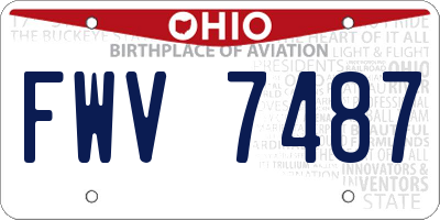 OH license plate FWV7487