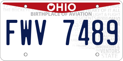 OH license plate FWV7489