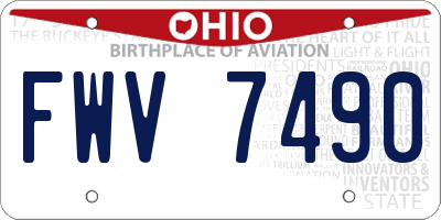 OH license plate FWV7490