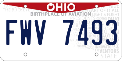 OH license plate FWV7493