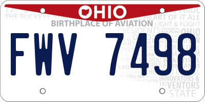 OH license plate FWV7498