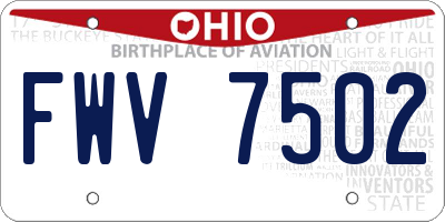 OH license plate FWV7502