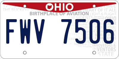 OH license plate FWV7506