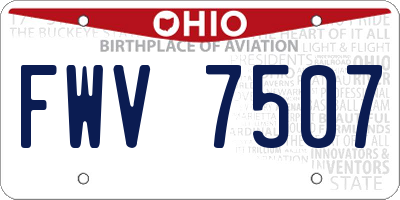 OH license plate FWV7507