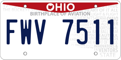 OH license plate FWV7511