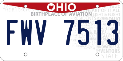 OH license plate FWV7513