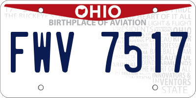 OH license plate FWV7517