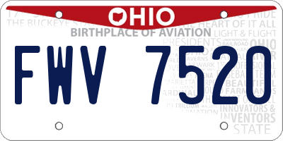 OH license plate FWV7520