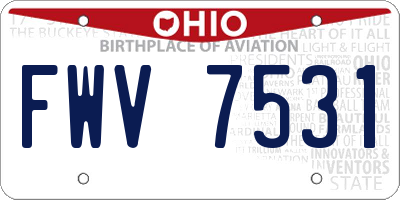 OH license plate FWV7531